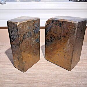 Large Pyrite Bookends -1.8 kg Pair - Natural Fool's Gold Stone Office Decor